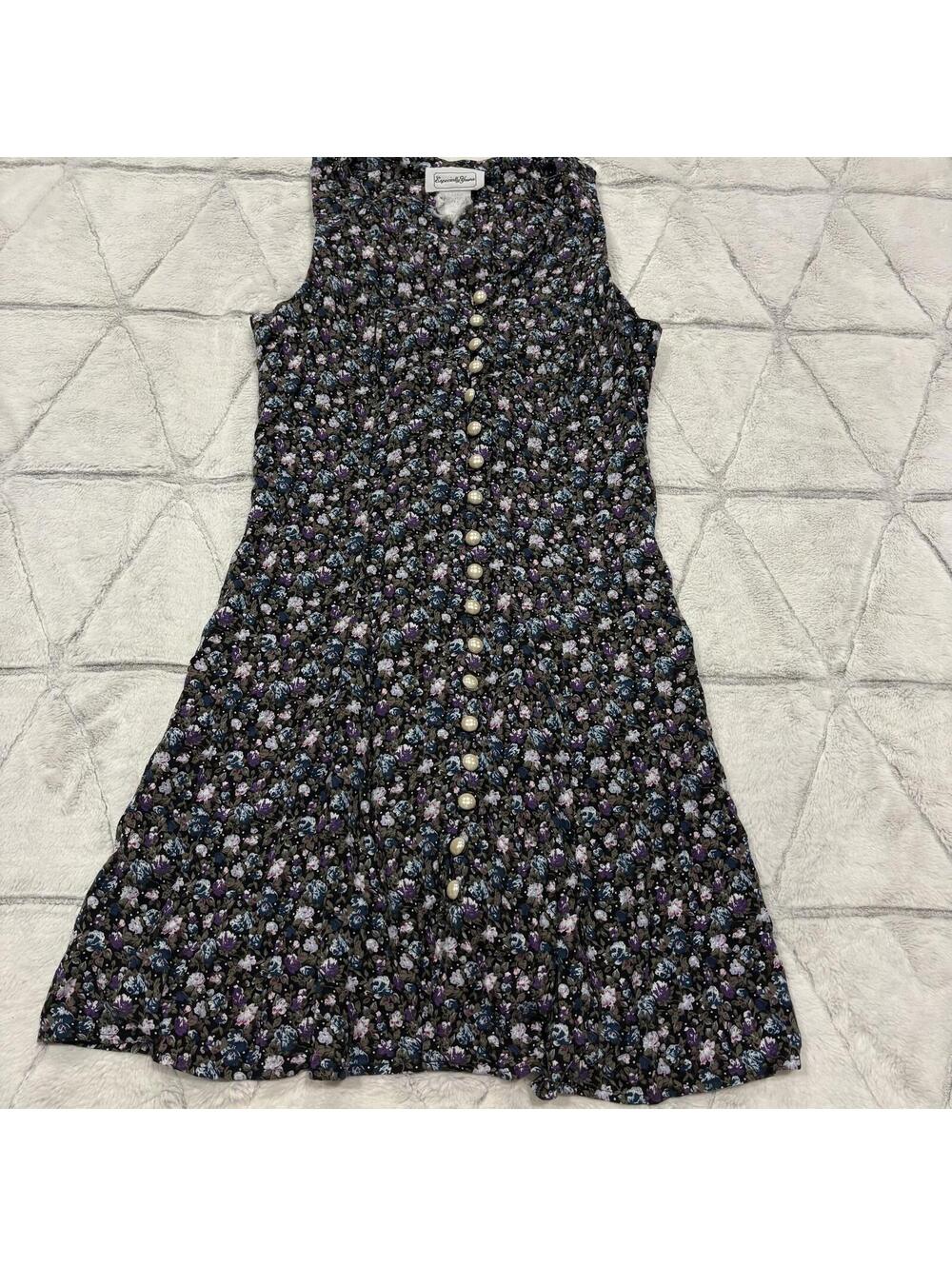 Especially Yours Y2K Floral Button-Up Sleeveless Dress Women Size Medium Cotton